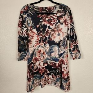 NWT CalStyle colorful flowered blouse